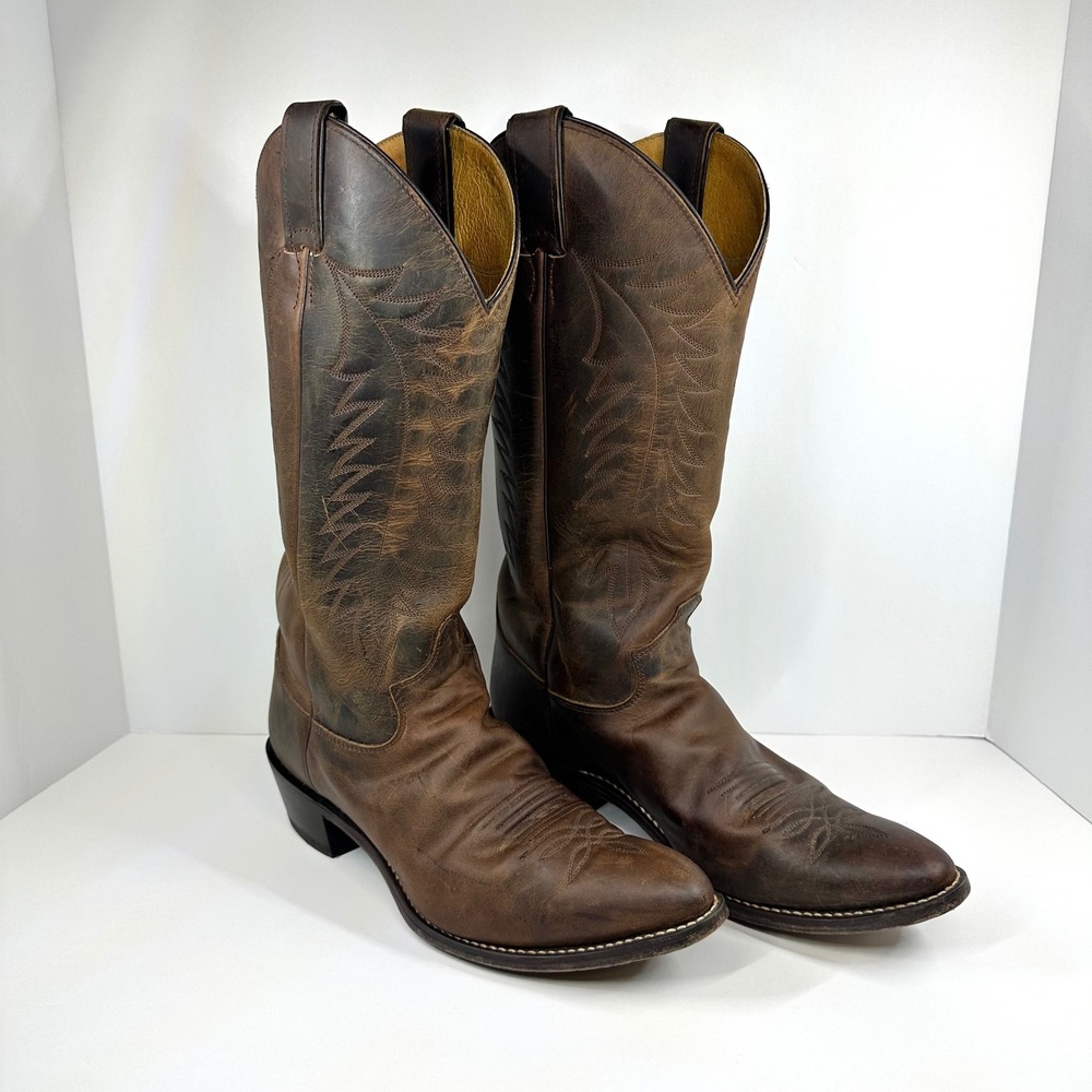 Justin L4934 Womens Brown Leather Western Cowboy Boots Pointed Toe Size 9 B